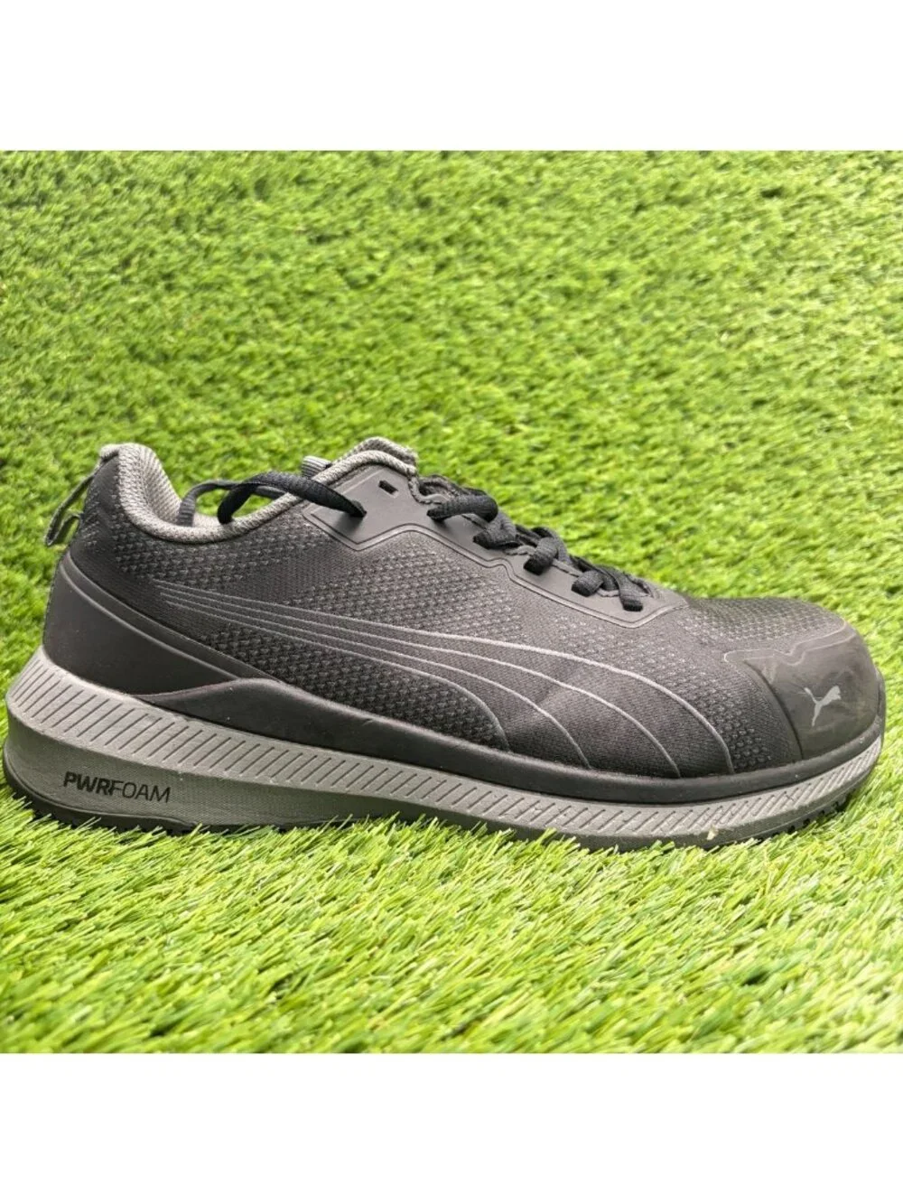 Puma Motion PWR Slide Mens Size 10 Black Gray Composite Toe Safety Work Shoes